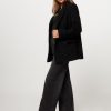 Women Samsoe Samsoe Outerwear | Falcon, Wool Mix Double Breasted Coat Black