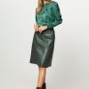 Women Dante 6 Skirts | Noora, Leather A-Line Skirt Dark Green