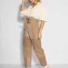 Women Mes Demoiselles Pants And Jumpsuits | Bendan, Cotton Paperbag Trousers Khaki