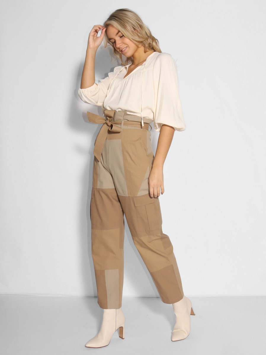 Women Mes Demoiselles Pants And Jumpsuits | Bendan, Cotton Paperbag Trousers Khaki