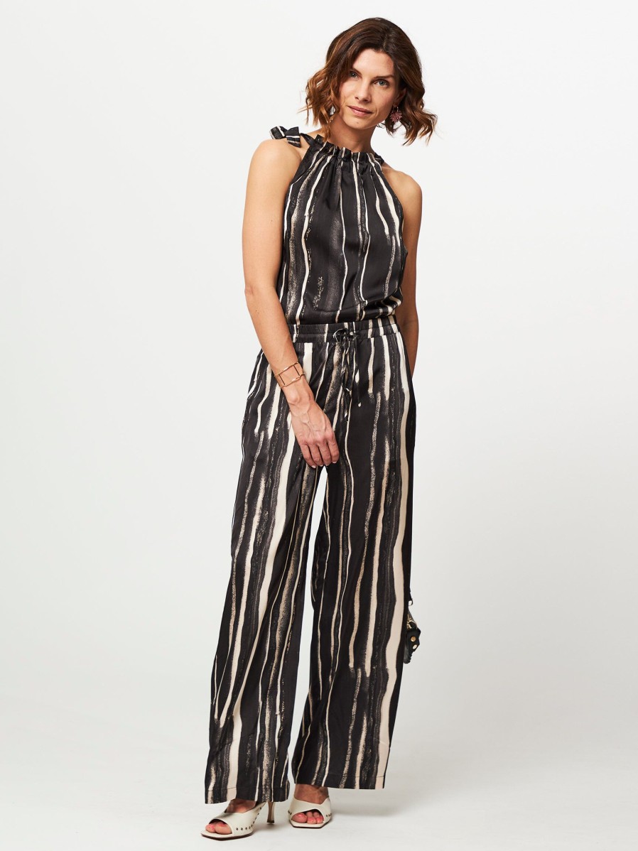 Women Co'Couture Pants And Jumpsuits | Bea, Woven Palazzo With Print Black