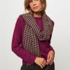 Women Sessun Scarves | Pio, Wool Mix Scarf With Pattern Brown