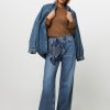 Women Samsoe Samsoe Jeans | Rebecca, High Waist Wide Leg Non-Stretch Jeans Blue