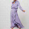 Women Fabienne Chapot Skirts | Bobo, Viscose Wrap Over Skirt With Pattern Lavender