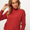 Women Yaya Sweaters And Cardigans | Cotton Mix Melange Rib Jumper Red