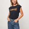 Women By Bar Tops And Blouses | Thelma, Organic Cotton T-Shirt With Print Dark Blue