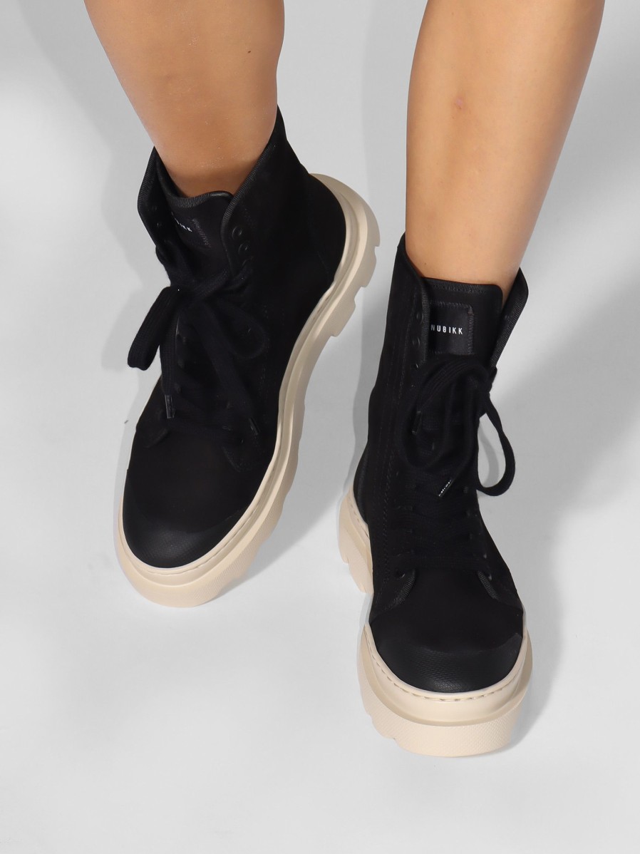 Women Nubikk Sneakers | Monro Miley, Nubuck High Sneakers Black