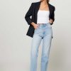 Women Abrand Jeans | High Waist Straight Fit Stretch Jeans Light Blue