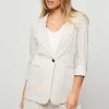 Women Alchemist Blazers And Jackets | Capri, Linen/Viscose Mix Blazer With Pinstripe Sand