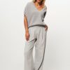 Women Nathalie Vleeschouwer Pants And Jumpsuits | Castor, Viscose Mix Melange Trousers Light Grey