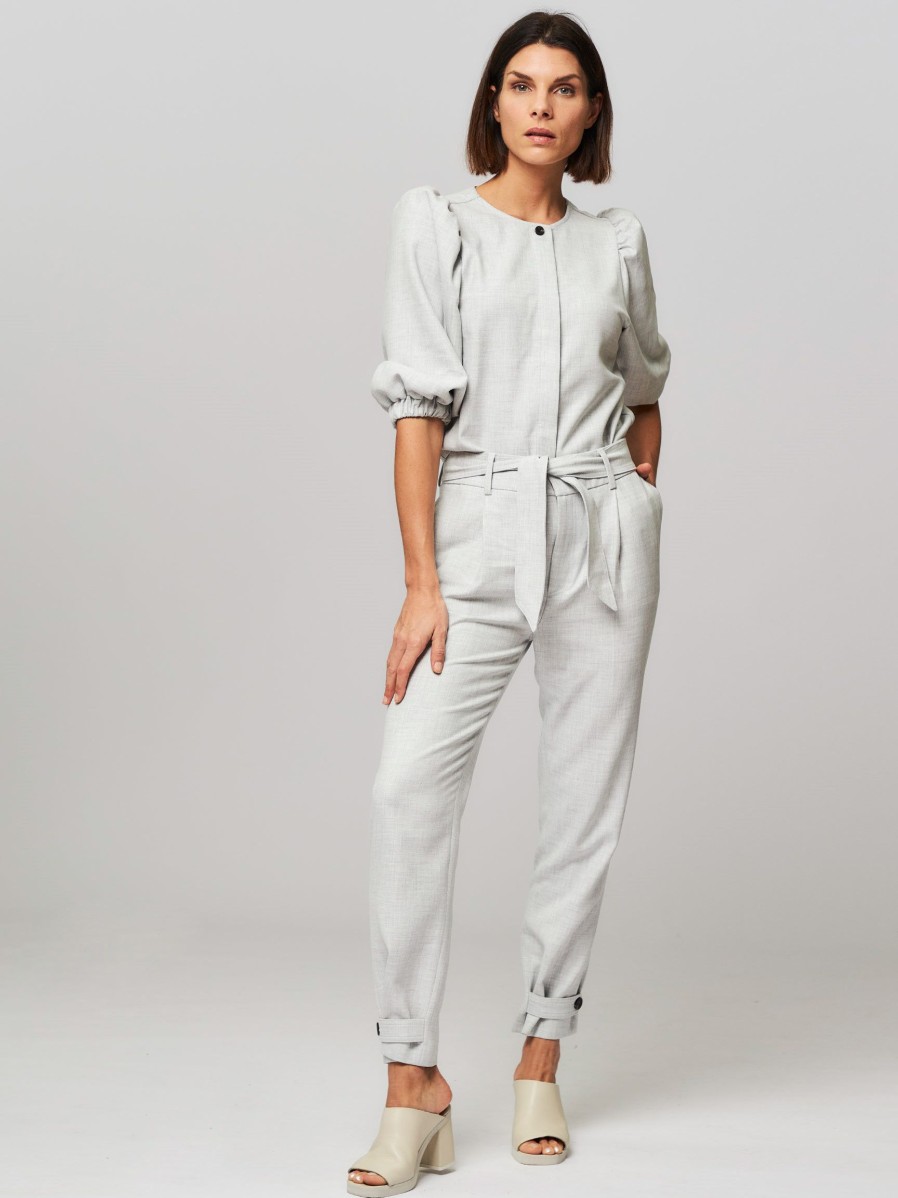 Women Ruby Tuesday Pants And Jumpsuits | Resys, Viscose Mix Melee Trousers Light Grey