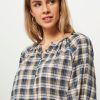 Women Bellerose Tops And Blouses | Haiti, Cotton Top With Checkered Pattern Blue