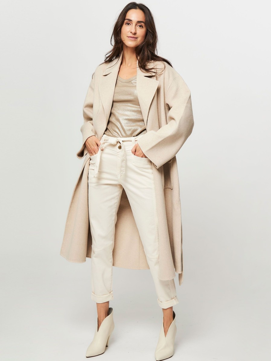 Women Summum Outerwear | Wool Mix Coat Ecru