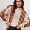 Women Sessun Sweaters And Cardigans | Pimlico, Alpaca Mix Jumper With Pattern Ecru