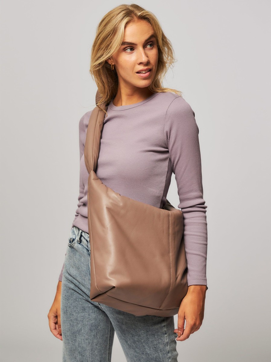 Women Studio AR Bags | Polina, Leather Padded Shoulderbag Mauve