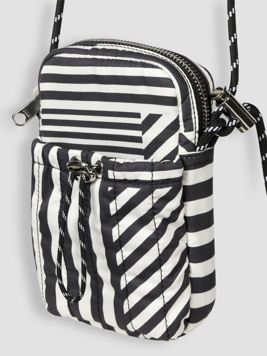 Women Mads Norgaard Bags | Hilaria, Cotton Mix Phone Bag With Pattern Black