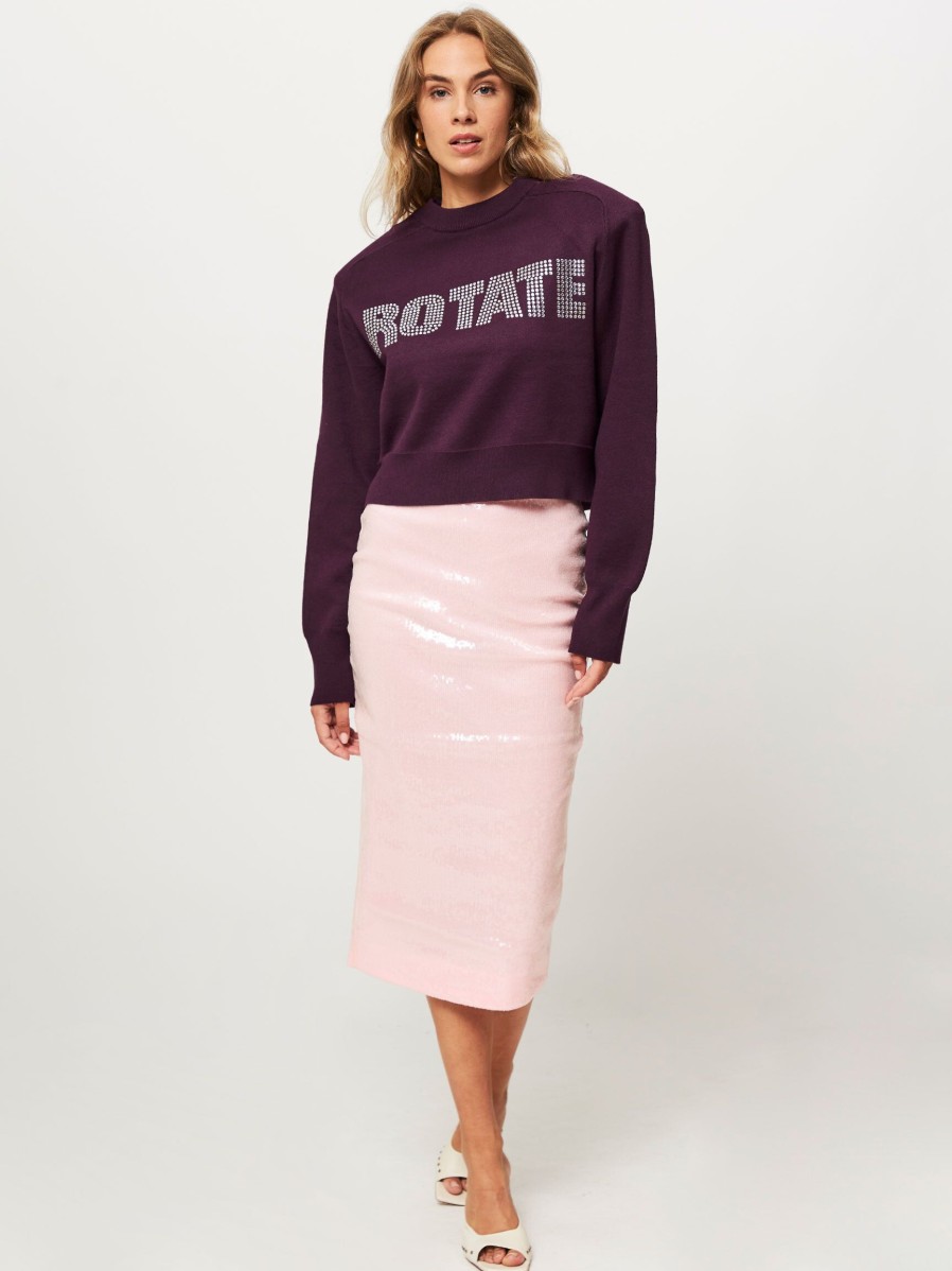 Women Rotate Birger Christensen Skirts | Tasha, Woven Sequins Skirt Light Pink