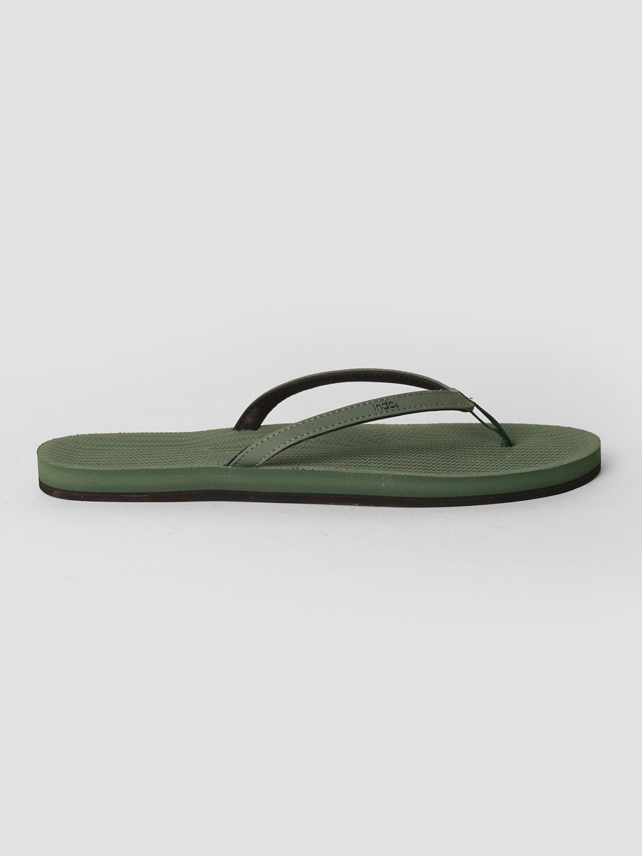 Women Indosole Flip Flops | Recycled Rubber Flip Flops Dark Green