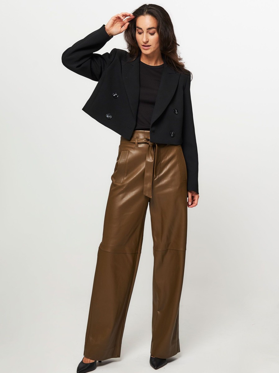 Women Essentiel Antwerp Blazers And Jackets | Emergencia, Woven Cropped Blazer Black