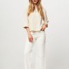 Women Baum und Pferdgarten Jeans | Nola, High Waist Straight Fit Cropped Jeans Off White