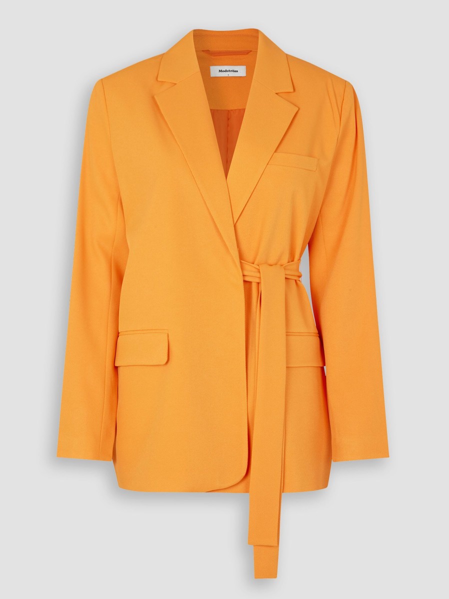 Women Modstrom Blazers And Jackets | Caya, Woven Blazer Orange