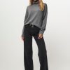 Women Closed Jeans | Gillan, Mid Waist Wide Leg Non-Stretch Jeans Dark Grey