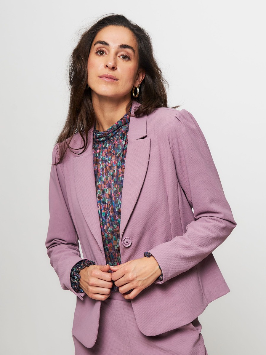 Women Studio Anneloes Blazers And Jackets | Isabel, Bonded Travel Jersey Blazer Lilac