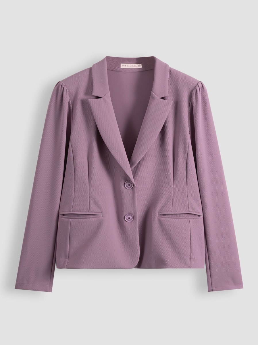 Women Studio Anneloes Blazers And Jackets | Isabel, Bonded Travel Jersey Blazer Lilac