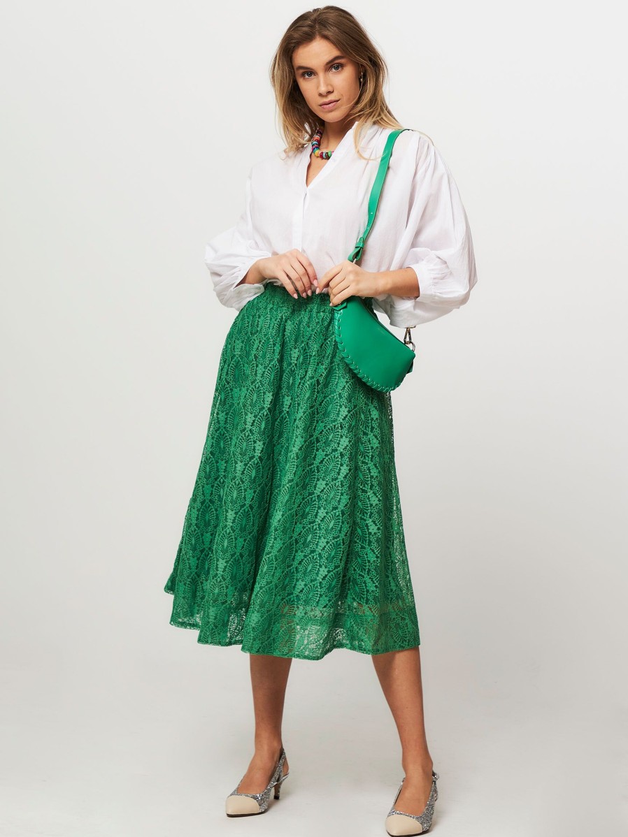 Women Lollys Laundry Skirts | Bristol, Woven Lace Skirt Green