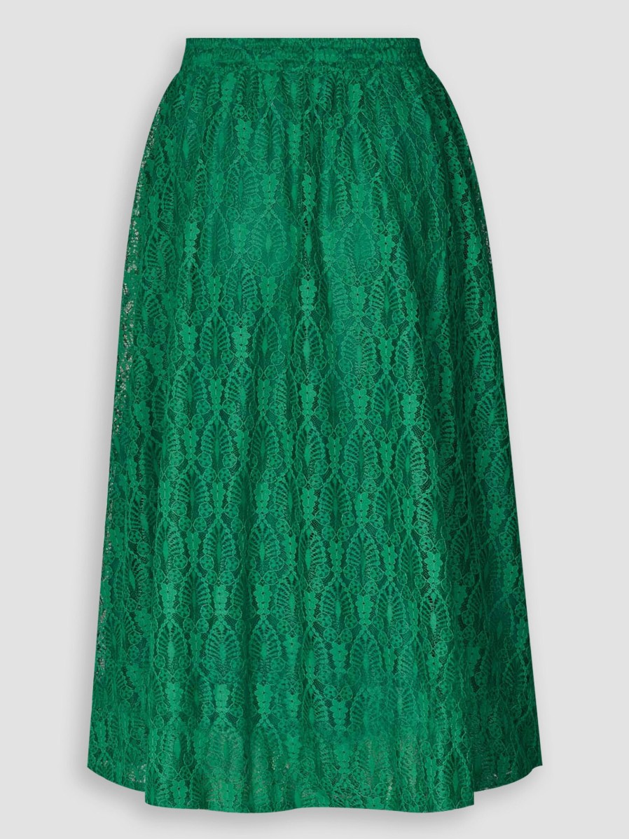 Women Lollys Laundry Skirts | Bristol, Woven Lace Skirt Green