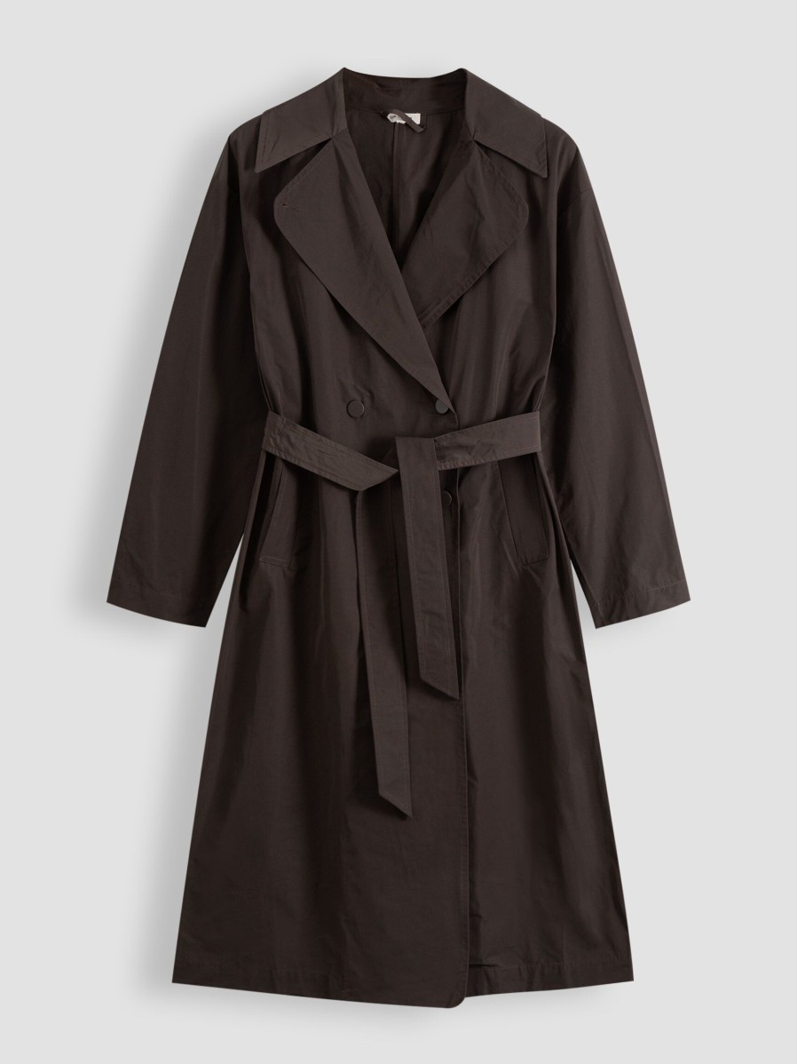 Women Club L’avenir Outerwear | July, Cotton Mix Trenchcoat Browngrey