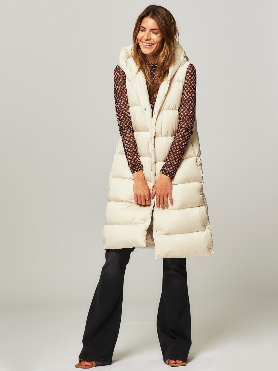 Women Woolrich Outerwear | Ellis, Padded Bodywarmer Cream