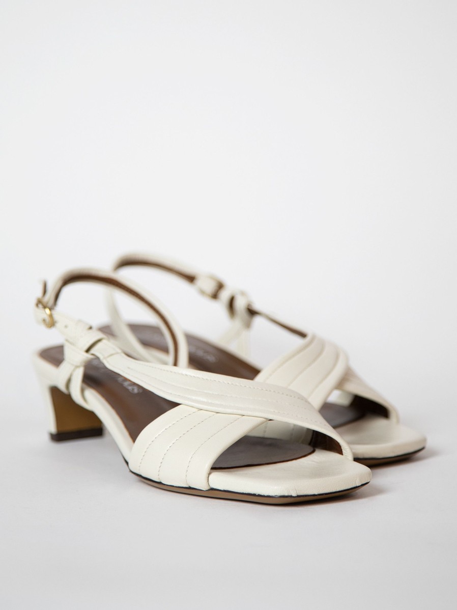 Women Anonymous Copenhagen Sandals | Athena, Leather Sandals Off White