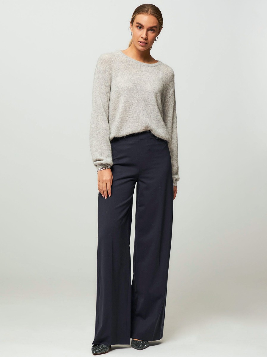 Women Drykorn Pants And Jumpsuits | Before, Wool Mix Palazzo Dark Blue