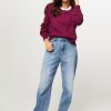 Women Sessun Sweaters And Cardigans | Lotta, Mohair Mix Reversible Jumper Aubergine