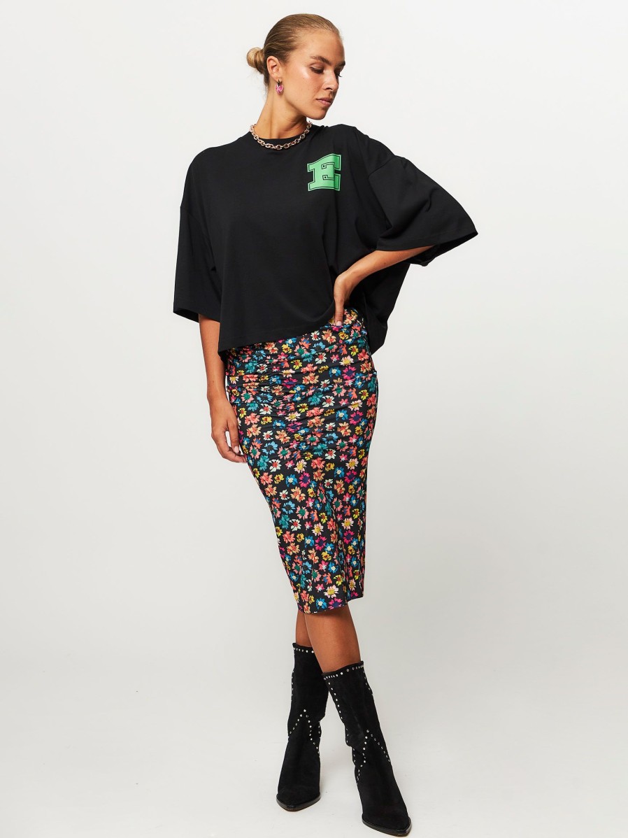 Women Essentiel Antwerp Skirts | Essenziale, Elastic Skirt With Print Black