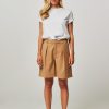 Women Gestuz Pants And Jumpsuits | Paula, Viscose Mix Shorts Camel