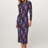 Women Rotate Birger Christensen Dresses And Tunics | Jaella, Mesh Dress With Padded Shoulders Blue