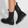 Women Copenhagen Boots | Cph1000, Leather High Boots With Heavy Sole Black