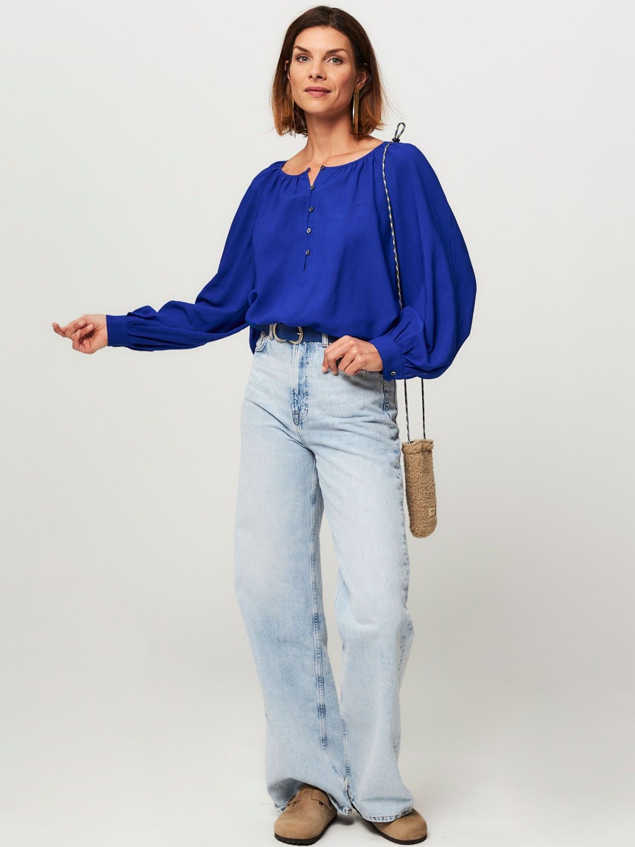 Women Bellerose Tops And Blouses | Haiti, Wool Top Cobalt