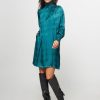 Women Frnch Dresses And Tunics | Ewa, Viscose Dress With Pattern Turquoise