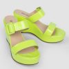 Women Brown Dot. Sandals | Lulu, Patent Leather Wedges Apple Green