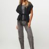 Women Nathalie Vleeschouwer Blazers And Jackets | Cairo, Cotton Gilet With Striped Pattern Anthracite