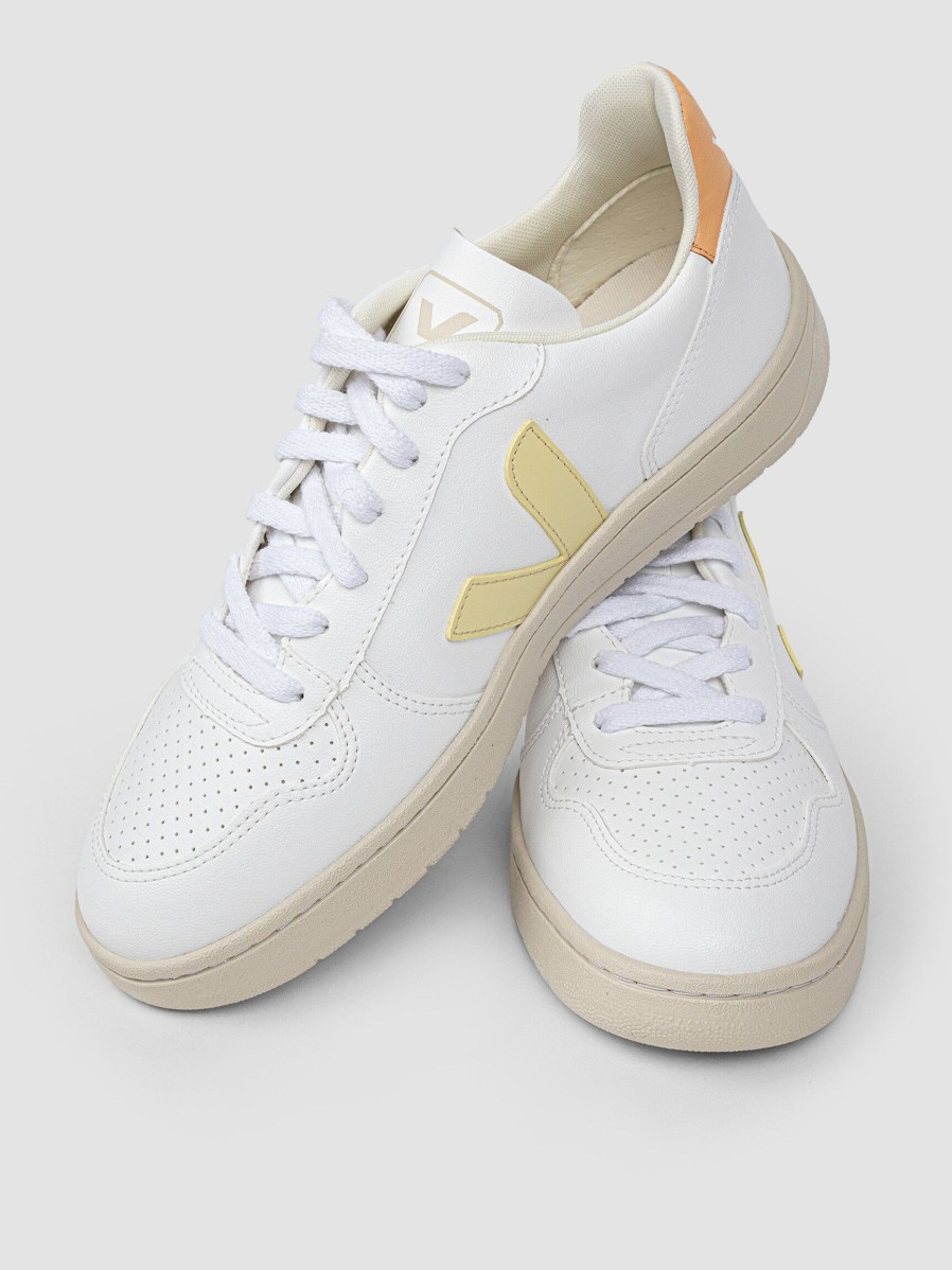 Women Veja Sneakers | V-10, Ecological Leather Sneakers Light Yellow