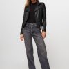 Women Modstrom Outerwear | Iman, Leather Jacket Black