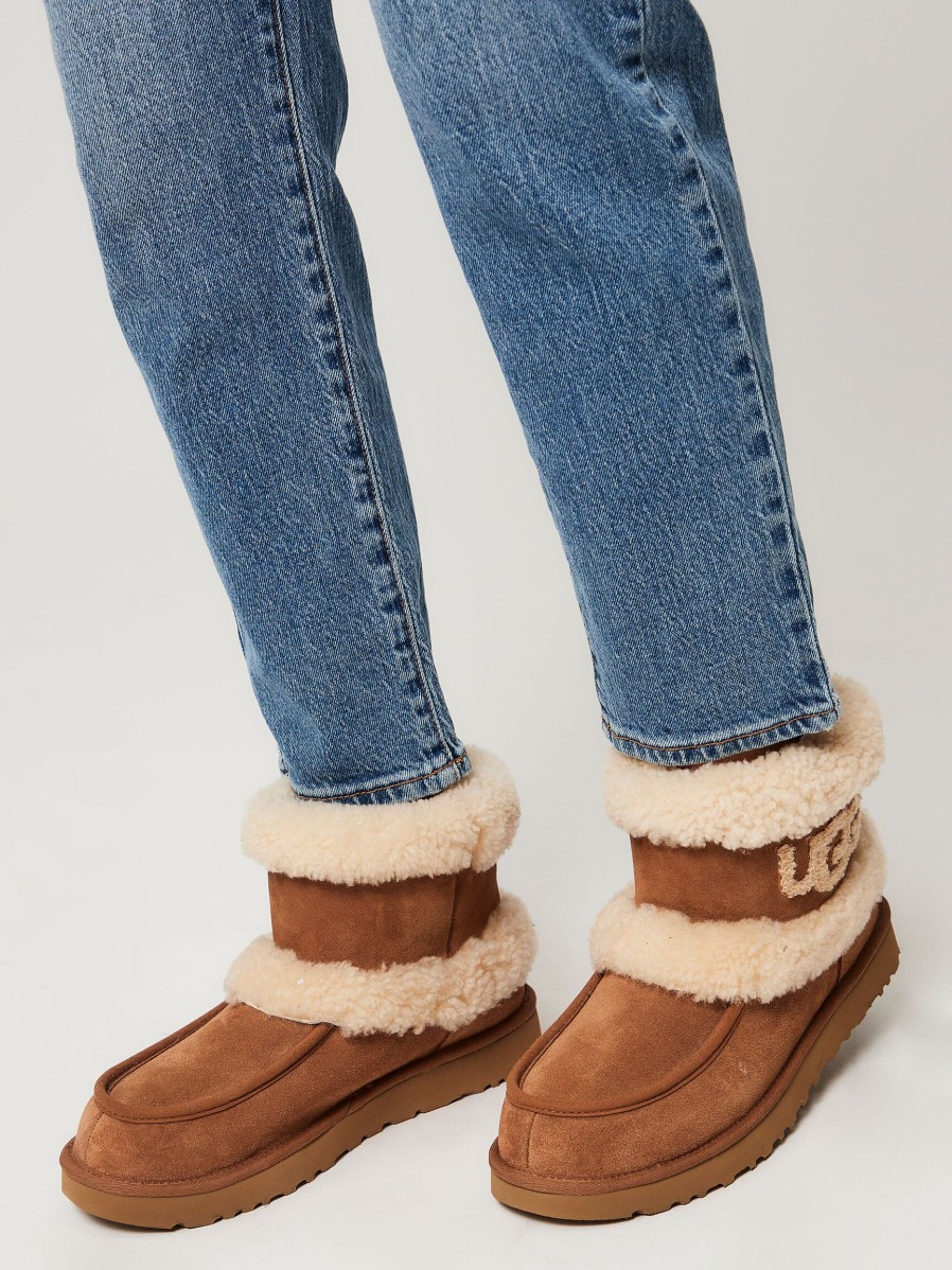 Women Ugg Boots | Ultra Mini Suede Ankle Boots Cognac