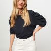 Women Studio Anneloes Tops And Blouses | Lotus, Cotton Top Dark Blue