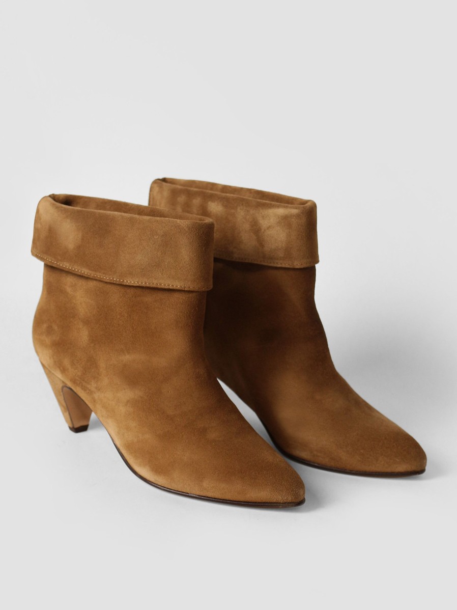 Women Anonymous Copenhagen Boots | Eden, Suede Ankle Boots Cognac