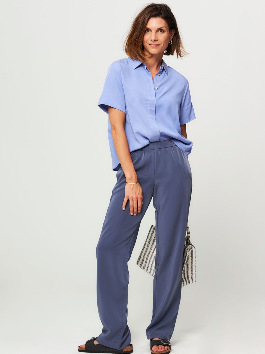 Women Samsoe Samsoe Pants And Jumpsuits | Hoys, Woven Wide Leg Trousers Bluegrey