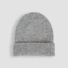 Women Knit-ted Hats And Beanies | Nora, Merino Wool Mix Melange Beanie Grey